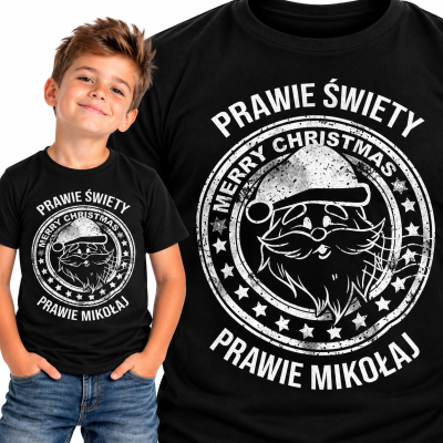 KOSZULKA DZIECIĘCA ŚWIĄTECZNA PRAWIE ŚWIĘTY